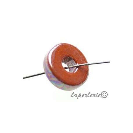 Rondelle céramique irisée 15/16mm BRIQUE X3  - 1