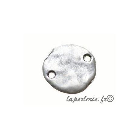 Disque 2 trous 18x19mm ARGENTE VIEILLI  - 1