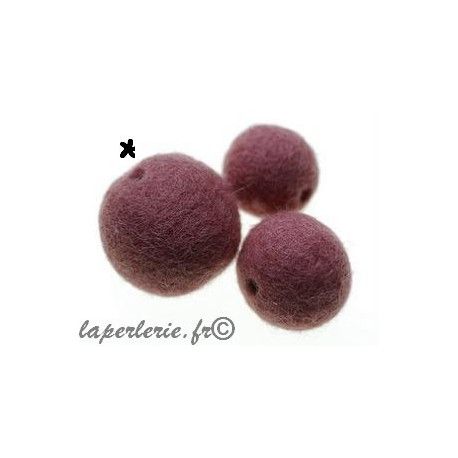 Perle feutre 30mm VIEUX ROSE x4  - 1