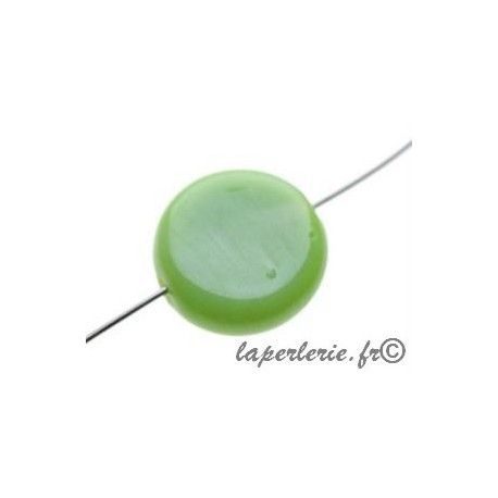 Ronde aplatie 15mm VERT POMME OP x4  - 1