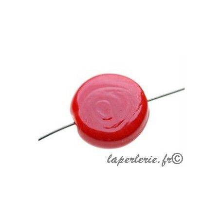 Ronde aplatie 15mm ROUGE OP x4  - 1