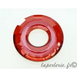 Disk pendant 6039 25mm CRYSTAL RED MAGMA
