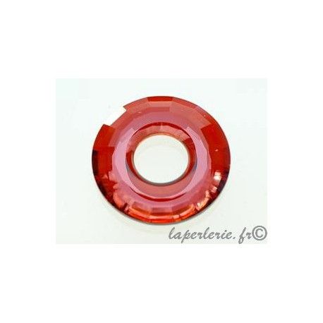 Pendentif disque 6039 25mm CRYSTAL RED MAGMA  - 1