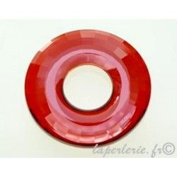 Disk pendant 6039 38mm CRYSTAL RED MAGMA