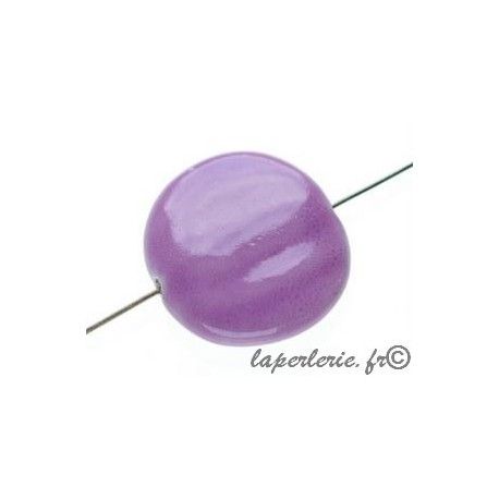 Céramique ronde aplatie 28x25x7mm LILAS x2  - 1