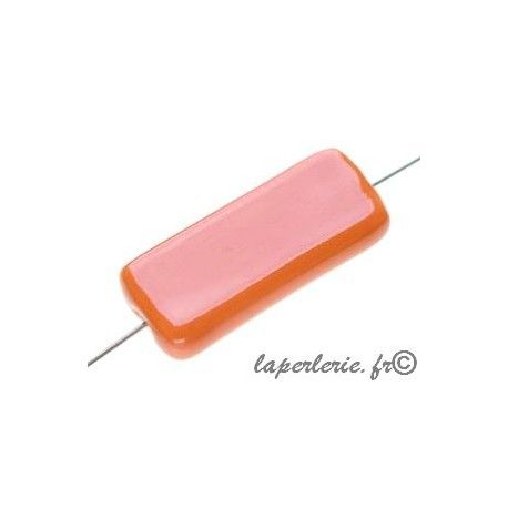 Rectangle céramique 35x14x6mm ORANGE x2  - 1