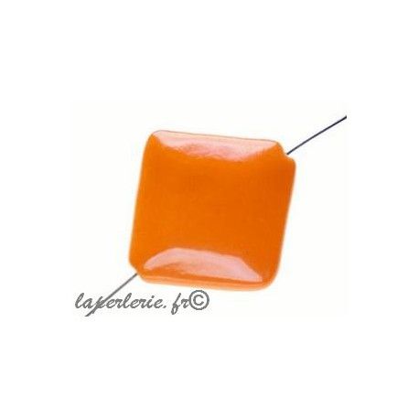 Losange céramique 26x26x7mm ORANGE x2  - 1