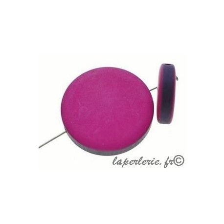 Disque aspect gommé 30mm FUCHSIA x2  - 1