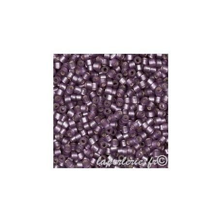 DB0695 Delica Miyuki 11/0 Silver Lined Semi Mat Dusky Purple, le tube de 7g.  - 1