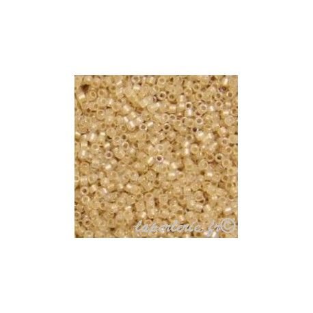 DB1731 Delica Miyuki 11/0 Oatmeal Inside Color Lined AB, le tube de 7g.  - 1