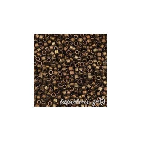 DB1051 Delica Miyuki 11/0 Mat Bronze Metallic Gold Luster, le tube de 7g.  - 1