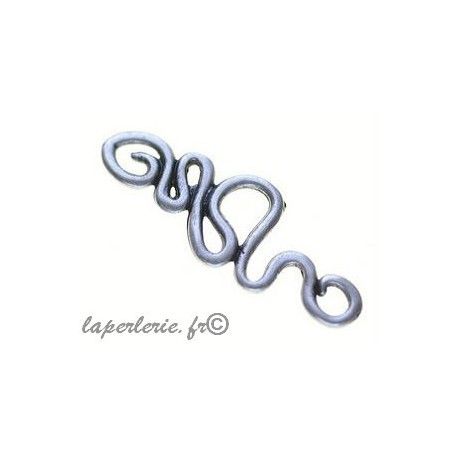 Intercalaire zig zag 15x44mm ARGENTE VIEILLI  - 1
