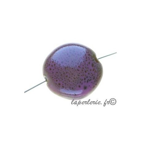 Ronde aplatie bombée 28/29mm ép.13mm mouchetée ROSE x2  - 1