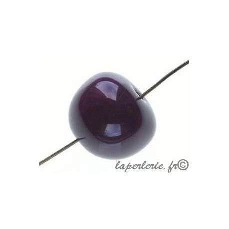 Céramique ronde irrégulière 14x16mm PURPLE x2  - 1