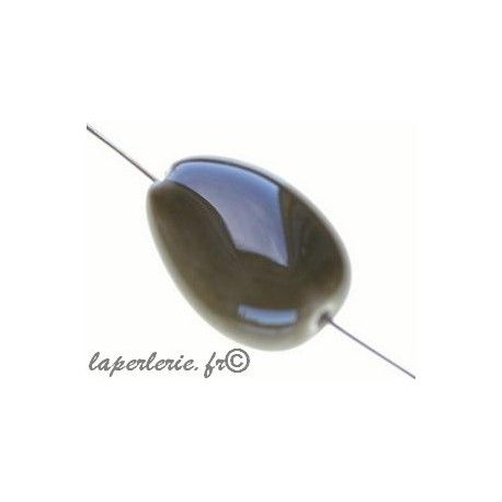 Goutte aplatie irrégulière céramique 22x15mm L.SMOKED TOPAZ x2  - 1