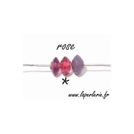Rondelle 7/8 mm ROSE x10  - 1