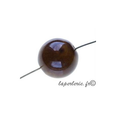 Céramique ronde 16mm MARRON x2  - 1