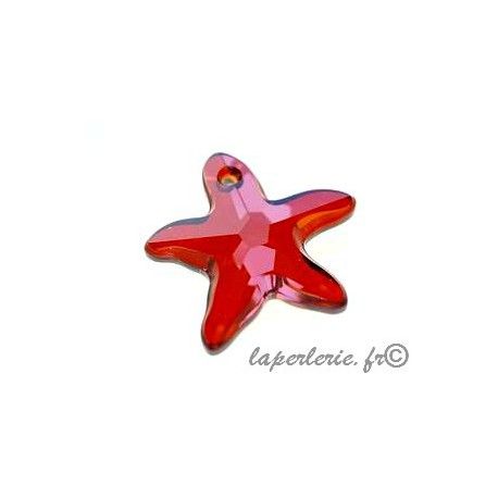 Etoile de mer 6721 20mm CRYSTAL RED MAGMA  - 1