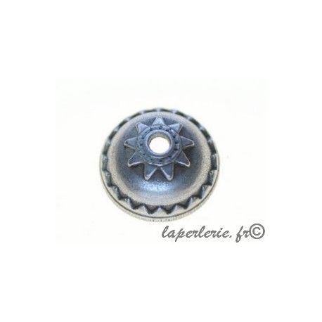 Coupelle étoilée 15mm ARGENTÉ VIEILLI x2  - 1