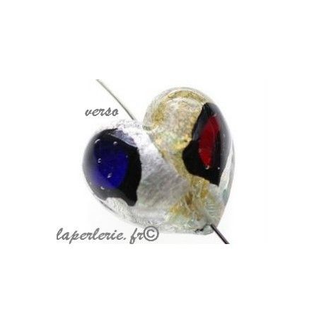 Coeur Miró 25mm Feuille d'or et d'argent  - 1