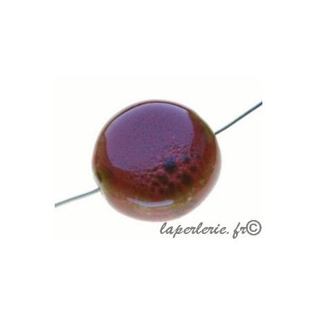 Ronde aplatie 20mm ép.9mm mouchetée ORANGE x2  - 1