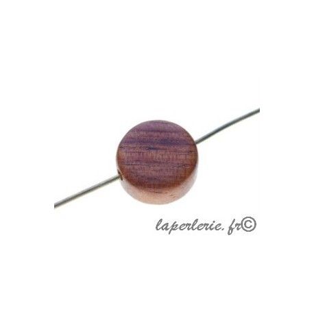 Pastille 10mm ép.5mm en bois de Bayong, le fil de 40cm  - 1
