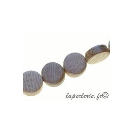 Pastille 10mm ép.5mm en bois de Rose, le fil de 40cm  - 1
