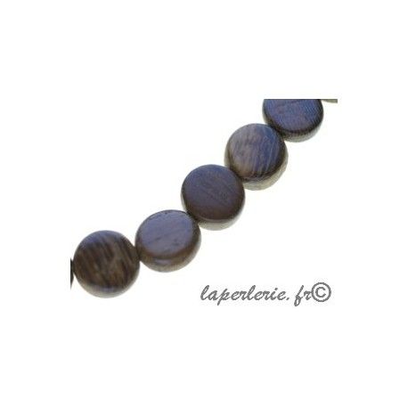 Pastille 10mm ép.4mm en bois de Roblés, le fil de 40cm  - 1