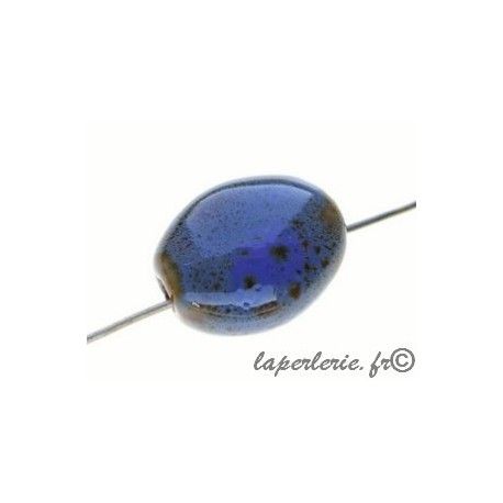 Ovale 14x12mm mouchetée LIGHT SAPPHIRE x4  - 1