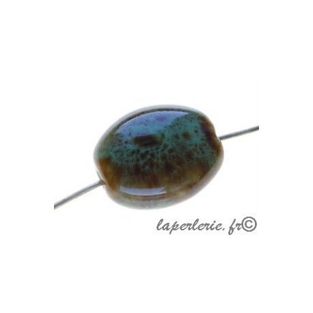 Ovale 14x12mm mouchetée VERT x4  - 1