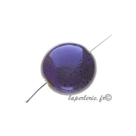 Ronde aplatie bombée 28/29mm ép.13mm mouchetée LILAS x2  - 1