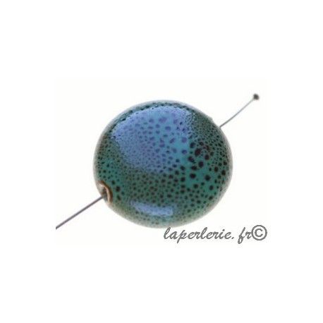 Ronde aplatie bombée 28/29mm ép.13mm mouchetée VERT x2  - 1