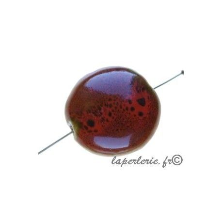 Ronde aplatie bombée 28/29mm ép.13mm mouchetée ORANGE x2  - 1