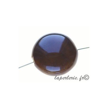 Ronde aplatie bombée 28/29mm ép.13mm MARRON x2  - 1