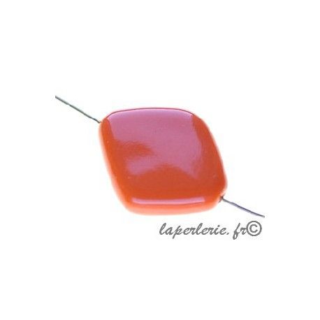 Losange céramique 25x21mm ép.6mm ORANGE x2  - 1