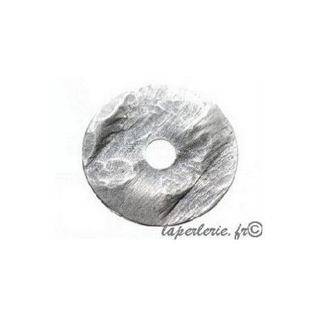 Donut métal cabossé 30mm ARGENTE VIEILLI  - 1