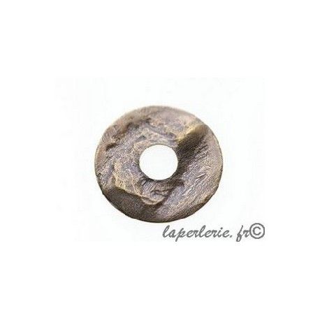 Donut métal cabossé 20mm LAITON VIEILLI  - 1