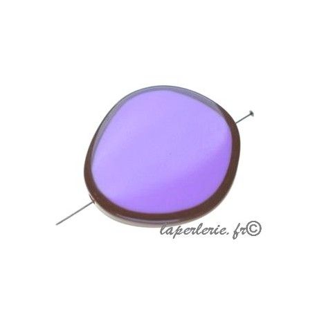 Palet bicolore 42x39mm ép.6mm MAUVE/MARRON  - 1