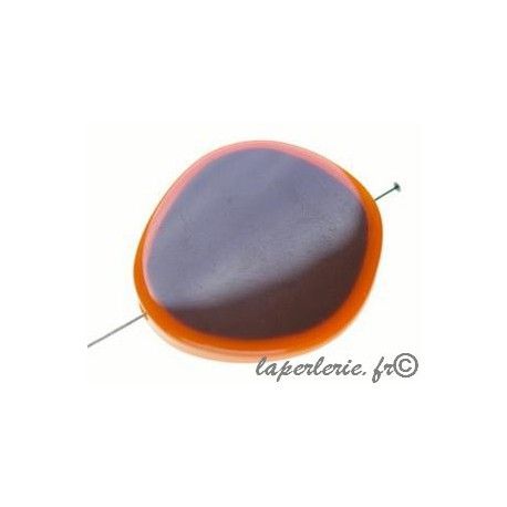 Palet bicolore 42x39mm ép.6mm MARRON/ORANGE  - 1