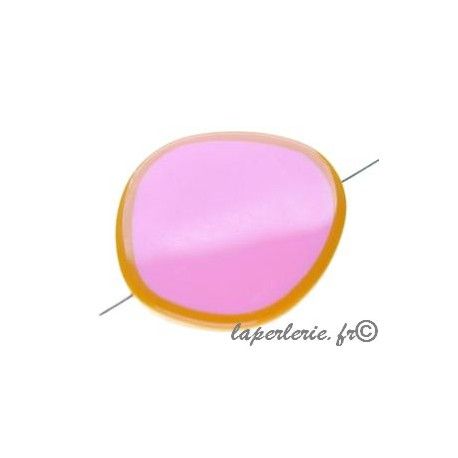 Palet bicolore 42x39mm ép.6mm ROSE/OCRE JAUNE  - 1