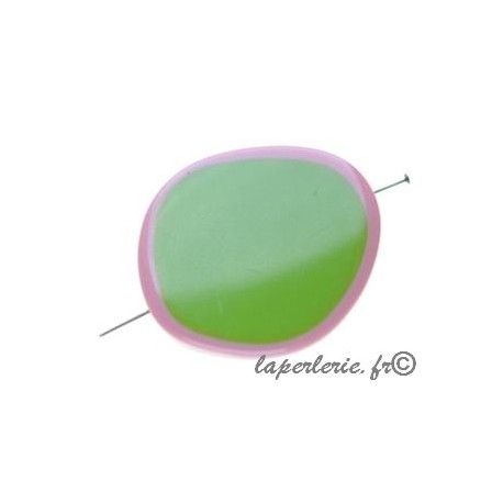 Palet bicolore 42x39mm ép.6mm VERT/ROSE  - 1