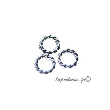 Anneau tressé fermé 8x1.3mm ARGENTE x10  - 1