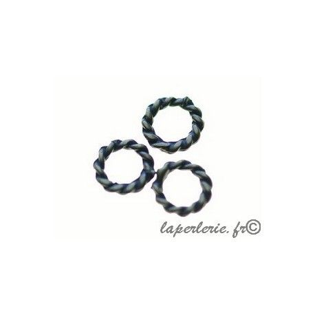 Anneau tressé fermé 8x1.3mm LAITON VIEILLI x10  - 1
