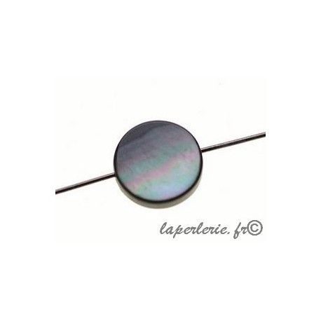 Pastille nacre naturelle grise biface 12mm  - 1