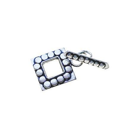 Fermoir carré poinçonné 16mm ARGENT 925  - 1