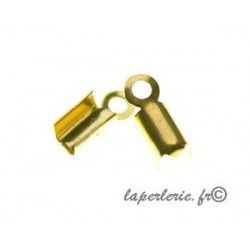 Flat end clip 2x7mm GOLD COLOR x8