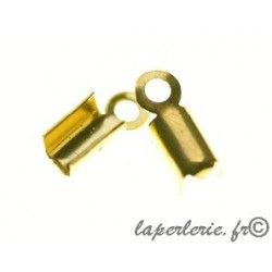 Flat end clip 3.5x8mm GOLD COLOR x8