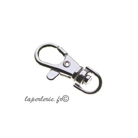 Porte clé mousqueton 37x15mm ARGENTE  - 1