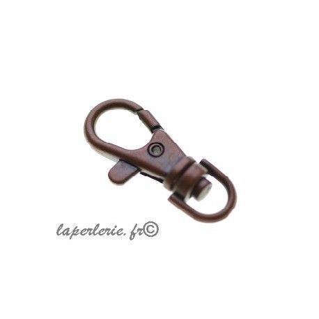 Porte clé mousqueton 37x15mm CUIVRE VIEILLI  - 1