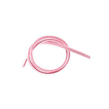 Lanière simili daim 3x1mm LIGHT ROSE x2m  - 1
